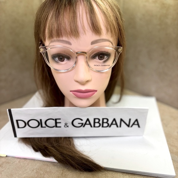 New Dolce & Gabbana DG5043 3133 Crystal Gold and Silver Eyeglasses